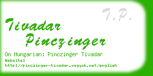 tivadar pinczinger business card